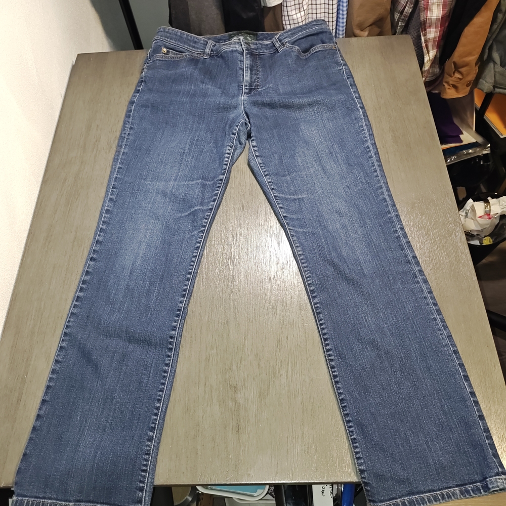 Ralph Lauren LRL Woman's Straight Leg Jeans Medium Wash ,Size 12